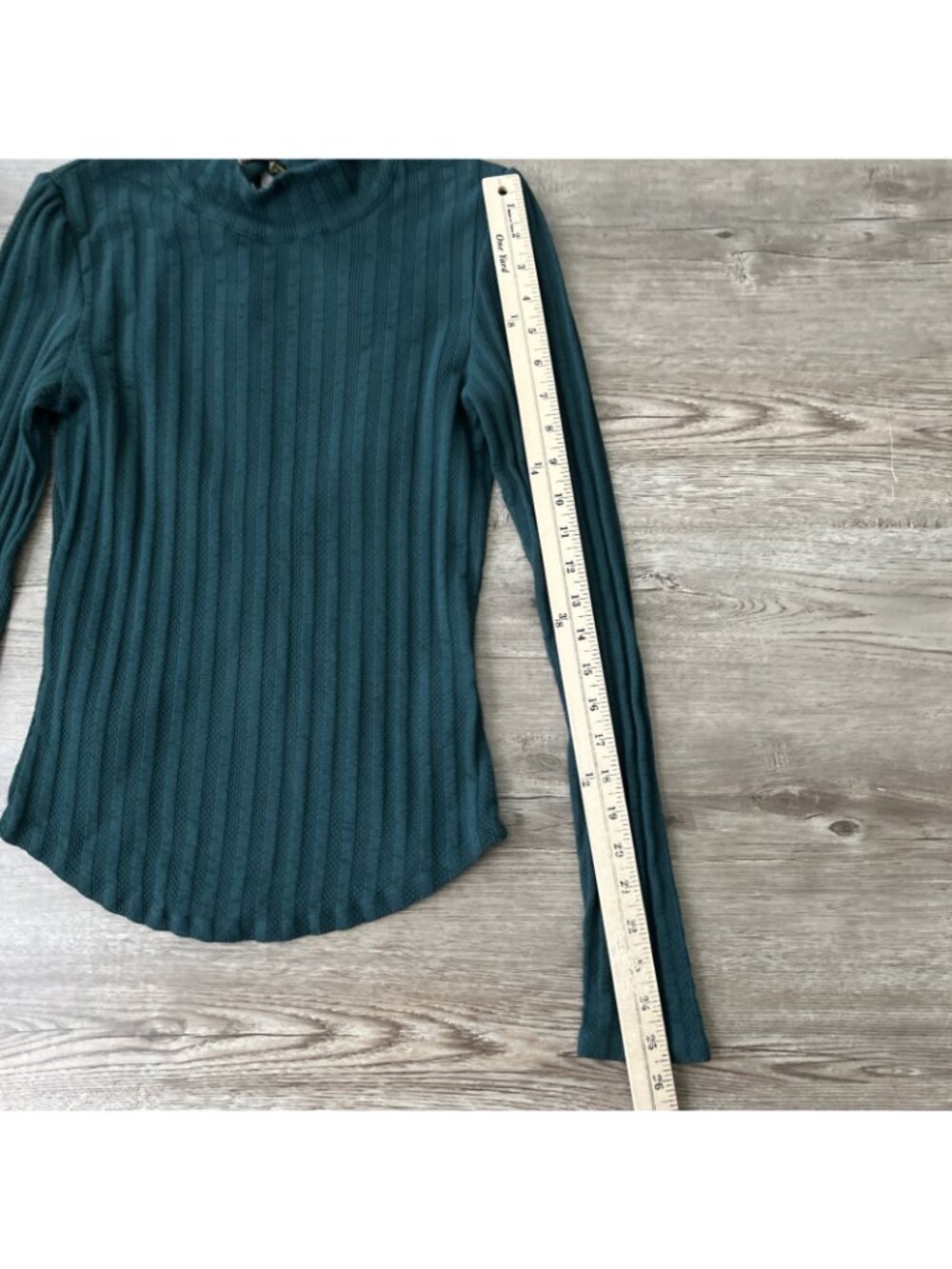 Free People Suki Scarf Tie Open Back Ribbed Top Womens‎ M Green Long Sleeve - Picture 5 of 13
